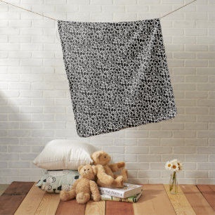 Black and white leopard cheetah pattern baby blanket