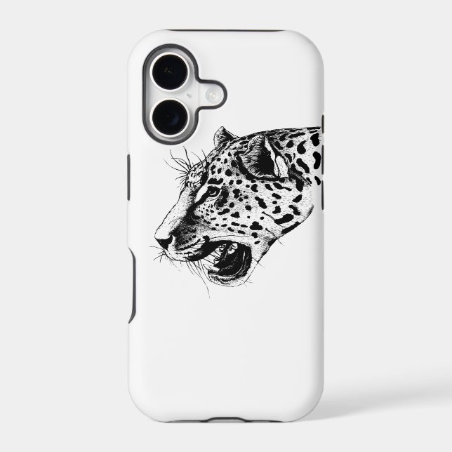 Black And White Leopard Iphone Case (Back)