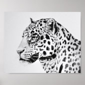 Black and White Leopard Painting Poster | Zazzle