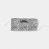 Black And White Leopard Pattern 3 Initial Monogram Adult Cloth Face Mask (Front, Folded)