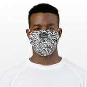 Black And White Leopard Pattern 3 Initial Monogram Adult Cloth Face Mask (Worn)