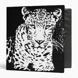 Black and White Leopard Personalized Binders