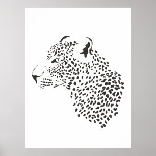 Black And White Leopard Poster