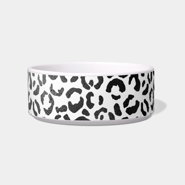 Black and  White Leopard Print         Bowl (Front)