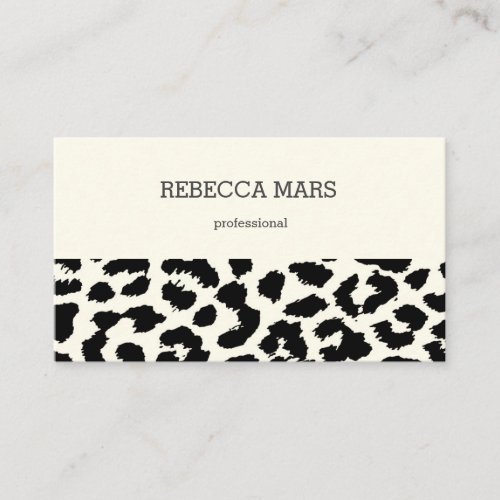 Black and white leopard print business card