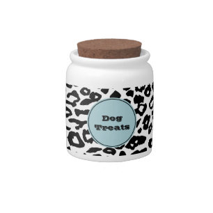 Black and White Leopard Print Candy Jar