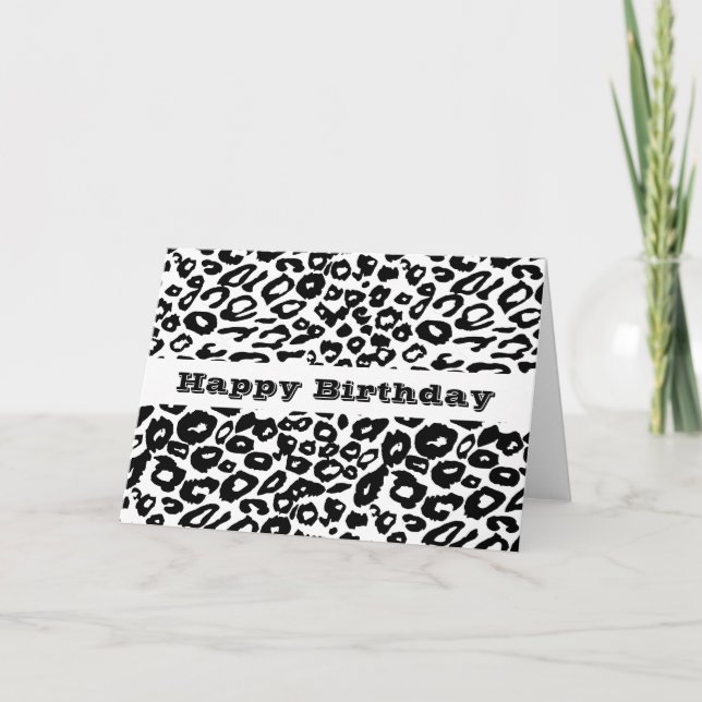 Black and White Leopard Print Card (Front)