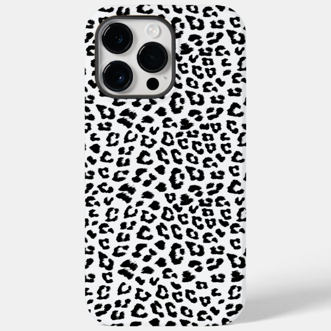 Black and White Leopard Print Case-Mate iPhone Case (Back)