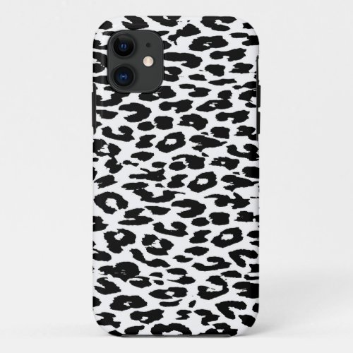 Black and white Leopard Print iPhone 11 Case