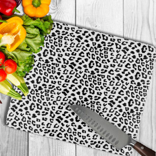 Black and White Leopard Print Cutting Board