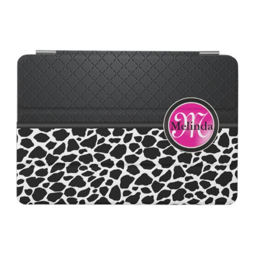 Black and White Leopard Print  Hot Pink iPad Mini Cover