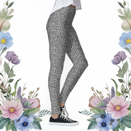 Black and White Leopard Print Leggings