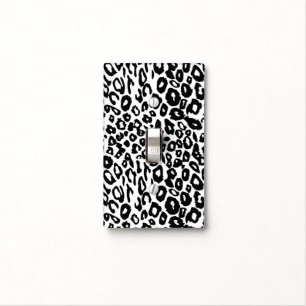 Black and White Leopard Print Light Switch Cover