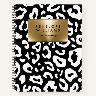 Black and White Leopard Print Notebook