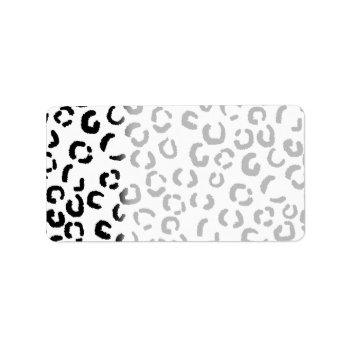 Black And White Leopard Print Pattern. Label by Graphics_By_Metarla at Zazzle