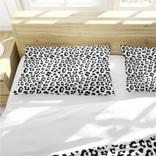 Black and White Leopard Print Pillow Case