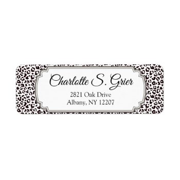 Black And White Leopard Print Return Address Label by ReligiousStore at Zazzle