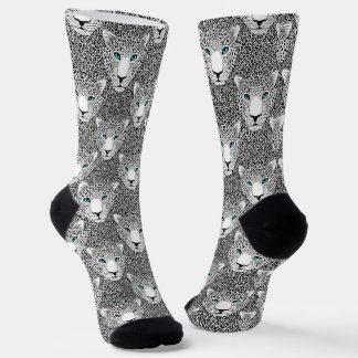 Black and White Leopard Print Socks