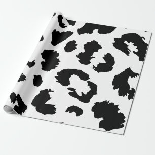 Black and white leopard print wrapping paper