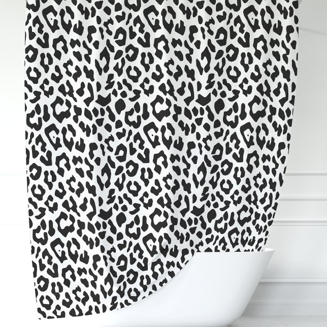 Black and White Leopard Shower Curtain (Creator Uploaded)