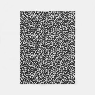 Black and White Leopard Skin Print Fleece Blanket