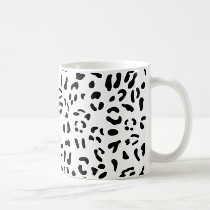 Black and white leopard skin texture coffee mug