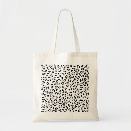 Black and white leopard skin texture tote bag