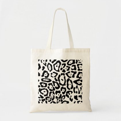 Black and white leopard skin texture tote bag