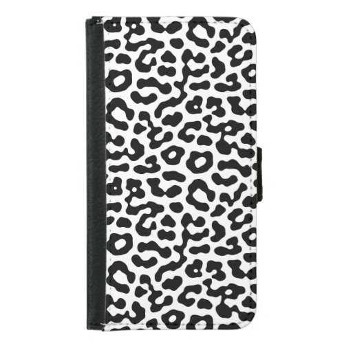 Black and White Leopard Spots Print Pattern Samsung Galaxy S5 Wallet Case