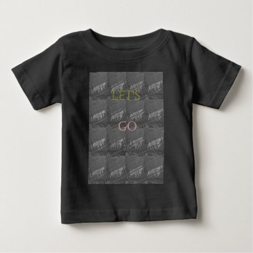 Black and White Lets Go Zebra  Hakuna Matata motif Baby T_Shirt
