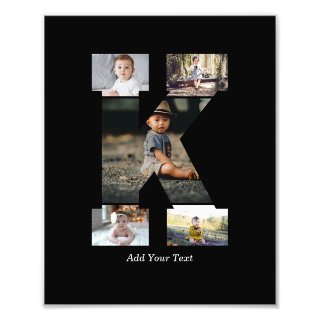 Black and White Letter K Photo Collage (Front)