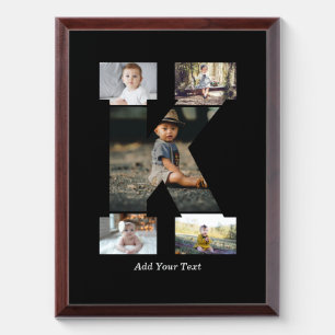 Black and White Letter K Photo Collage Award Plaque