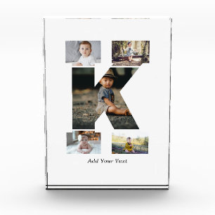 Black and White Letter K Photo Collage Block