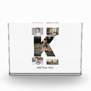 Black and White Letter K Photo Collage Block