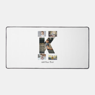 Black and White Letter K Photo Collage Desk Mat