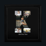 Black and White Letter K Photo Collage Gift Box<br><div class="desc">This monogram photo collage is a personalized design that combines a bold monogram (initials or a letter) with a collection of photos arranged artistically within or around it. It's a stylish way to showcase memories while adding a unique,  elegant touch to decor or gifts.</div>