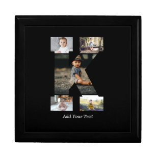 Black and White Letter K Photo Collage Gift Box