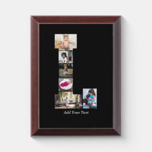 Black and White Letter L Photo Collage Award Plaque