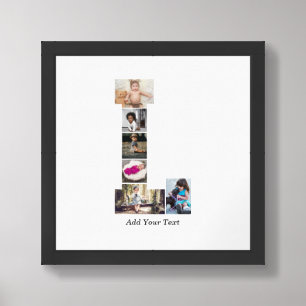 Black and White Letter L Photo Collage Framed Art