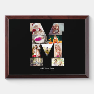 Black and White Letter M Photo Collage Award Plaque