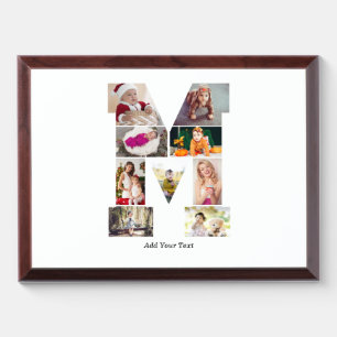 Black and White Letter M Photo Collage Award Plaque