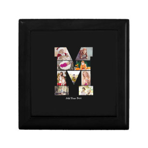 Black and White Letter M Photo Collage Gift Box