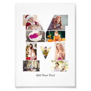 Black and White Letter M Photo Collage Print