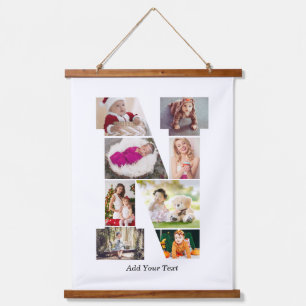 Black and White Letter N Photo Collage Hanging Tapestry