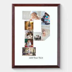 Black and White Letter P Photo Collage Award Plaque