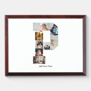 Black and White Letter P Photo Collage Award Plaque