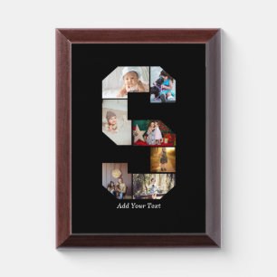 Black and White Letter S Photo Collage Award Plaque