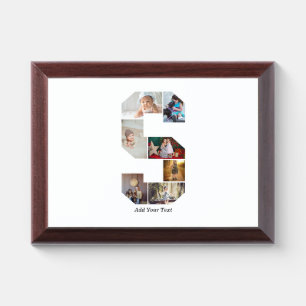 Black and White Letter S Photo Collage Award Plaque