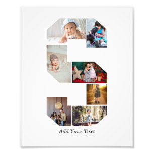 Black and White Letter S Photo Collage Print