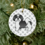 Black And White Lhasa Apso Cute Cartoon Dog Ceramic Ornament